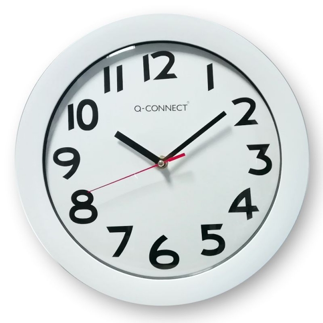 Comprar Reloj de pared 30 cms con nmeros grandes, marco blanco