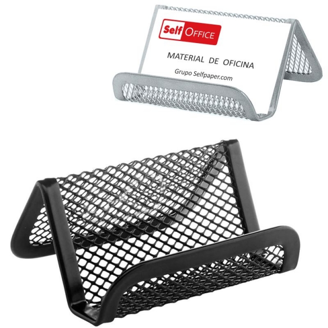 Comprar Expositor soporte tarjetas visita rejilla malla metal negro