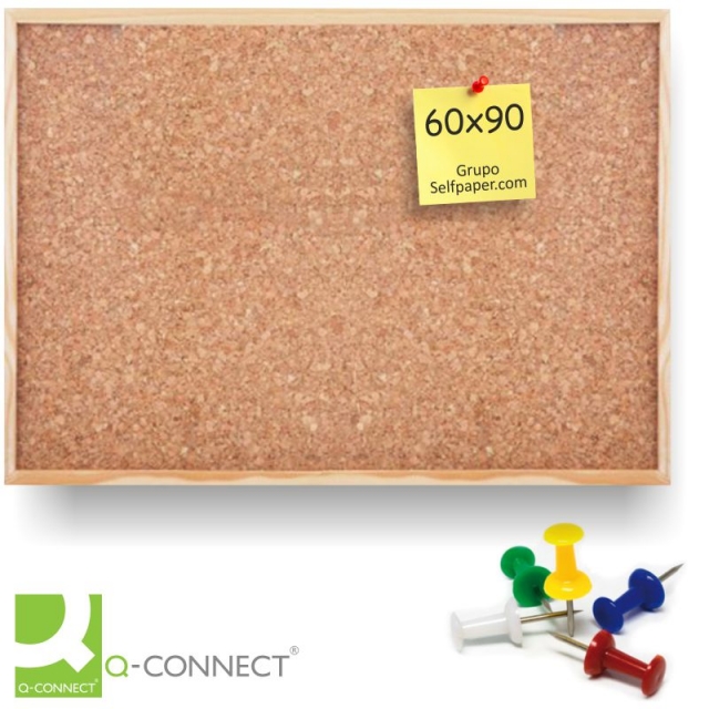 tablero de corcho con marco madera 60x90 grande 2