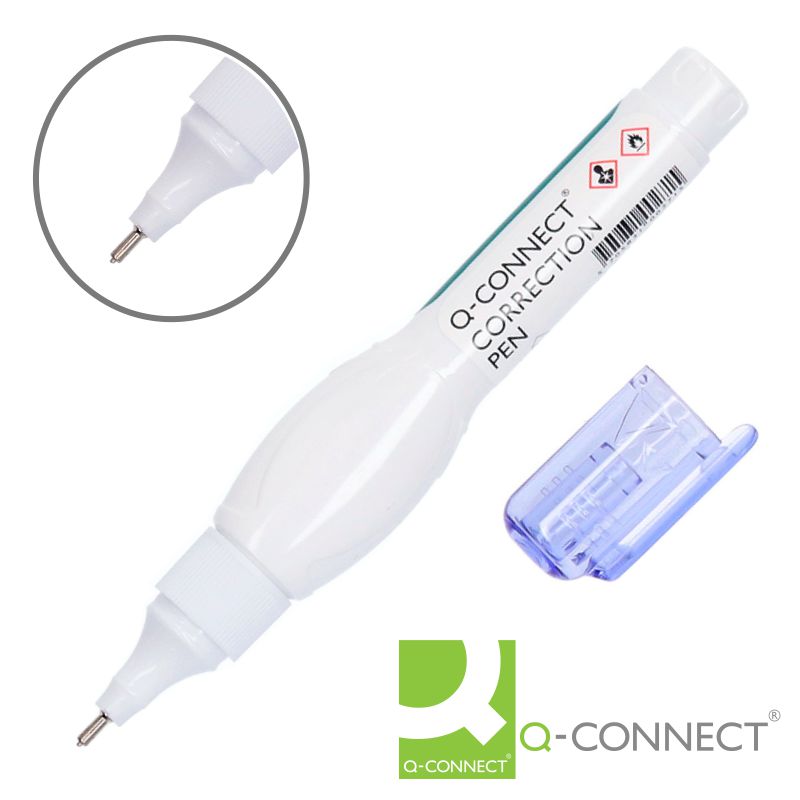 Q-Connect Corrector lapiz 8 ml con punta metalica 10 unidades