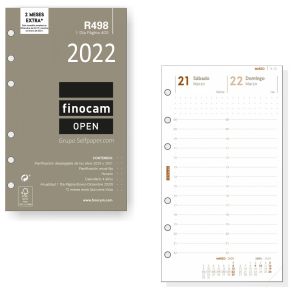 finocam R498-2022, Recambio Agenda Finocam Open