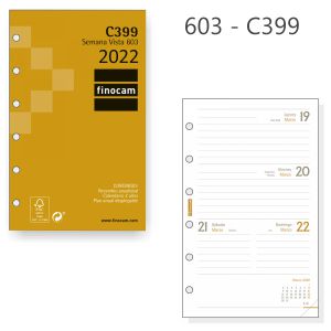 finocam C399-2022, Finocam C399, Recambio agenda