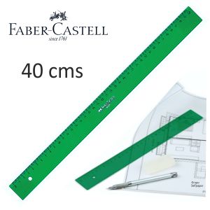 Regla técnica Faber-Castell 40 cms, verde, graduada