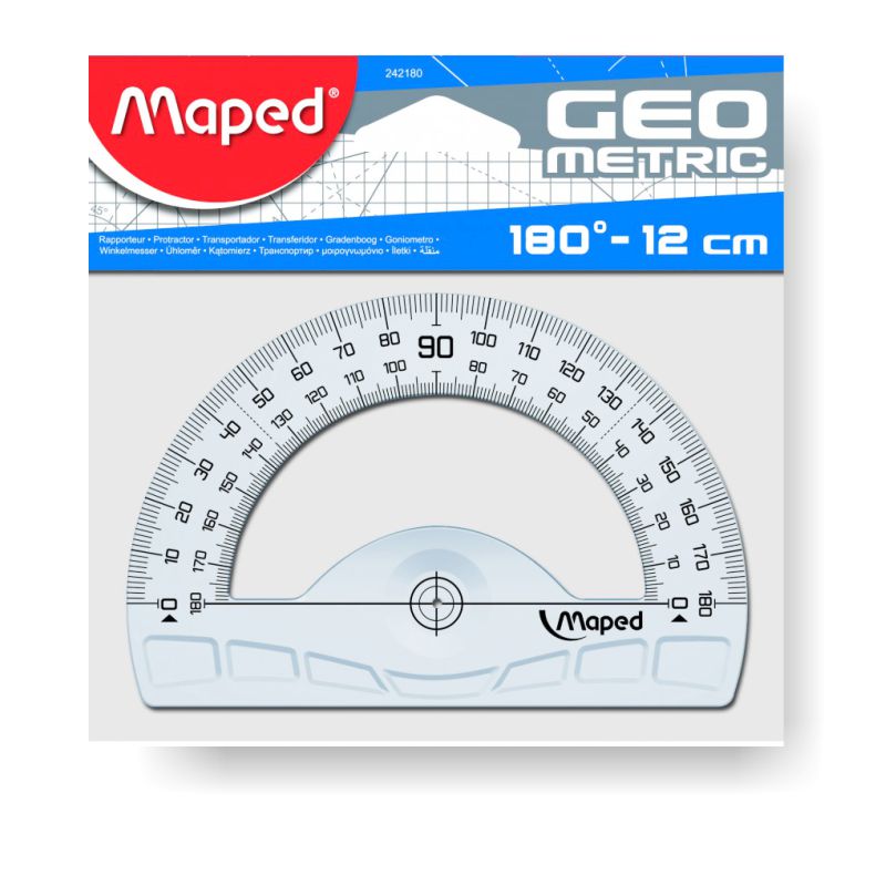 Transportador angulos semicirculo Maped 12 centimetros