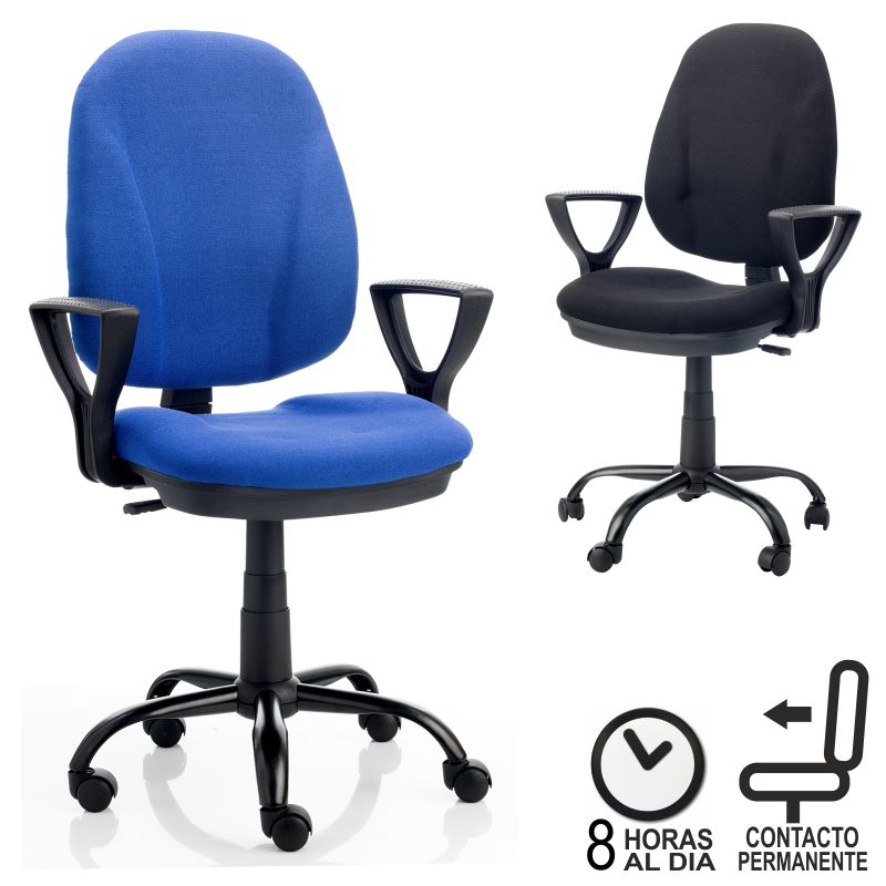 Silla de oficina económica Ourizo con apoyabrazos, Mercamaterial. Silla de oficina económica Ourizo con apoyabrazos, Mercamaterial.