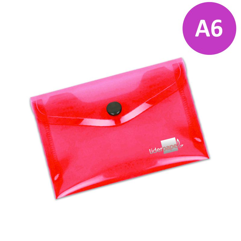 Comprar Sobre plástico broche botón A6 Rojo traslúcido DS34