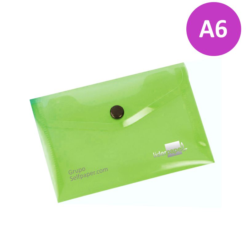 Comprar Sobre plástico broche botón A6 Verde Traslucido DS36