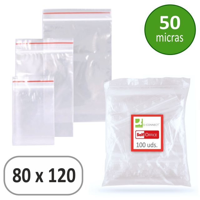 Comprar Bolsas autocierre minigrip zip 80x120mm, 8x12 Pack 100