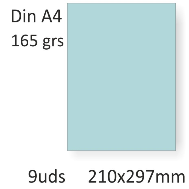 Comprar Papel A4 165 Grs Color Azul Claro Pte. 9 Hjs