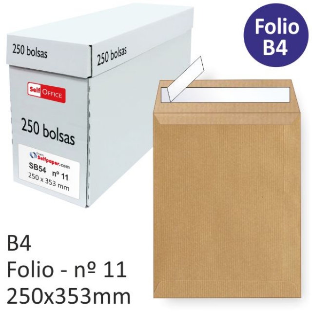 Comprar Bolsas, sobres 250x353 folio Din C4 kraft caja 250 uds