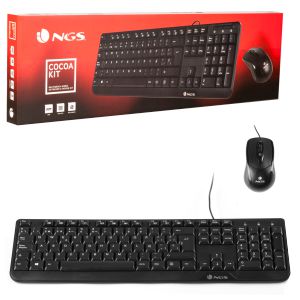 NGS Cocoa, Kit de teclado + ratón con cable USB