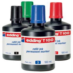 Edding T100, Frasco de tinta permanente para rellenar 100 ml