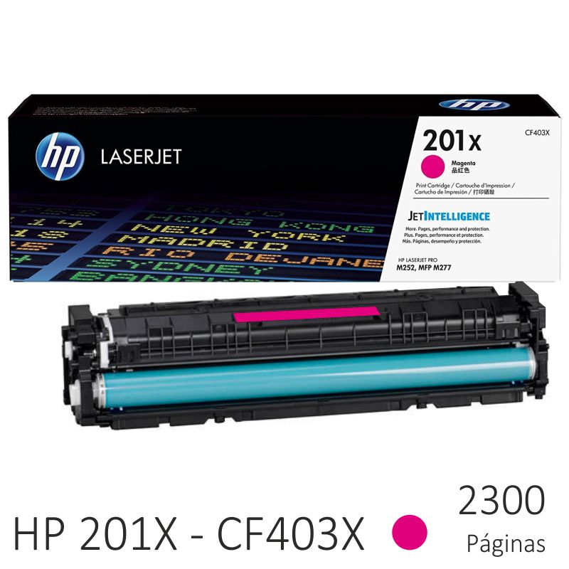 Comprar HP CF403X, 201X color magenta, alta capacidad