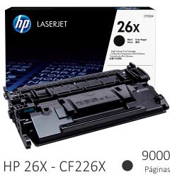 HP CF226X 26X 26A Alta capacidad, 9000 páginas