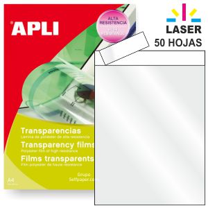 Transparencias impresoras laser Color Apli Caja 50 hojas