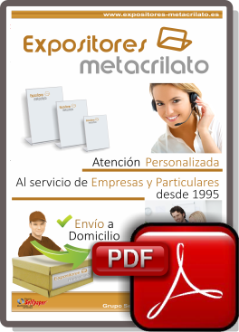 Catalogo Expositores de metacrilato en Pdf.