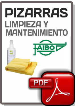 Limpieza y mantenimiento de pizarras blancas Faibo en Pdf.