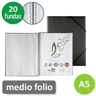 Carpeta escaparate espiral 20 Fundas Din  Liderpapel EC58