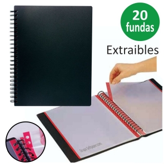 Carpeta fundas extraibles, lomo