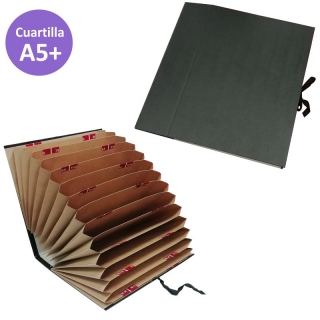 Carpeta Fuelle Acorden cuartilla A5+, negro,  FU04