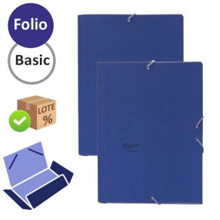 Carpeta gomas folio solapas Basic Azul  0403410