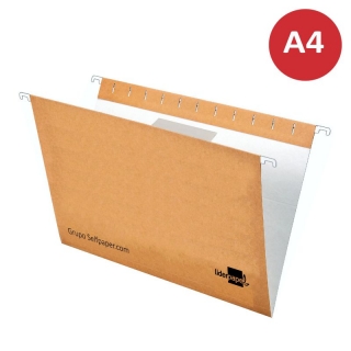 Carpetas colgantes Din A4 kraft visor  Liderpapel SF02