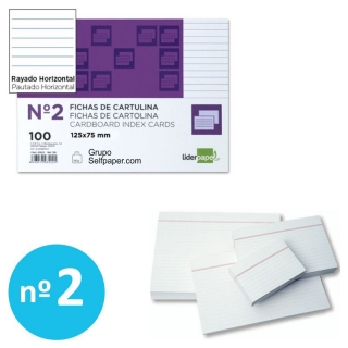 Fichas de cartulina, rayadas, nmero 2,  Liderpapel FR02