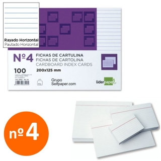 Fichas Rayadas numero 4 - cartulina  Liderpapel FR04