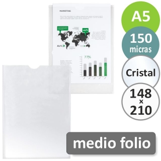 Funda portadocumentos plstico transparente Din  Q-connect KF15577