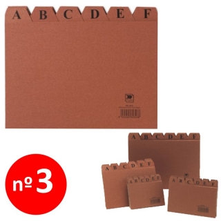 Indice separador abecedario fichero numero 3  Liderpapel IC03