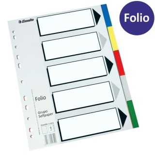 Separadores folio multitaladro Esselte 5 pestaas  11609
