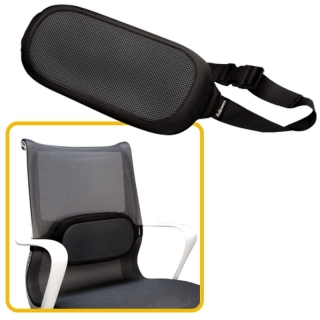 Cojín de respaldo lumbar de espuma viscoelástica | Soporte de espalda para  silla de oficina de coche | Almohada de apoyo lumbar, negro, 1 unidad