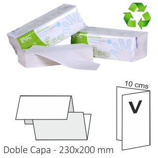 Toallitas de papel engarzadas, plegadas