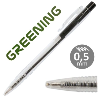 Boligrafo Greening Negro con click retrctil  GN03