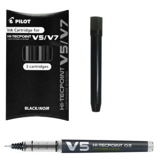 Cartuchos recambio Pilot V5 negro caja  RV5N