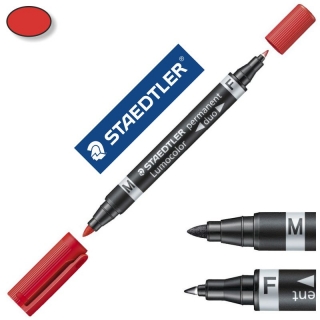 Rot. Permanente Staedtler Lumocolor Duo Rojo