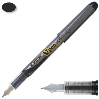 Pluma Pilot V-pen Silver Gris Negro  NVPN