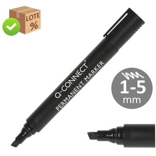 Marcador, rotulador permanente indeleble negro econmico  Qconnect KF26042