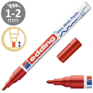 Rotulador Permanente Opaco Edding 751 rojo  751-002