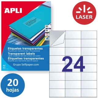 Etiquetas transparentes impresora frio 24x 20  Apli 1224