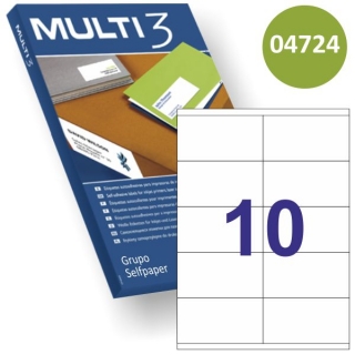 Multi3 04724, Etiquetas impresora econmicas 10x,