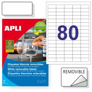 Etiqueta Apli 35,6x16,9 mm ahesivas removibles  10199