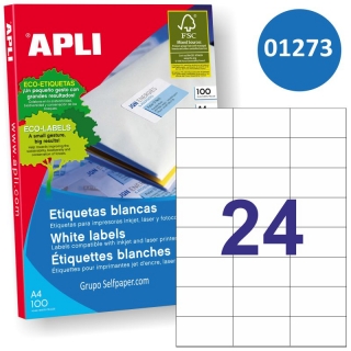 Apli 01273, Etiquetas impresora 70x37