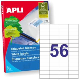 Etiquetas impresora Apli 01284 52,5x21,2