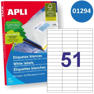 Apli 01294, etiquetas 70x16,9 mm 51x