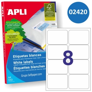 Etiquetas Apli 2420, 8 por 