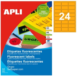 Etiquetas Apli 2871 naranja fluorescente