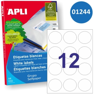 Apli 01244, Etiquetas impresora crculos 60