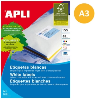 Papel adhesivo imprimible Din A3 Apli,  11352