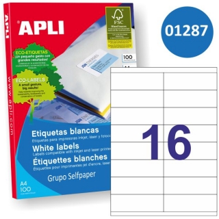 Apli 1287, caja 100 hojas etiquetas